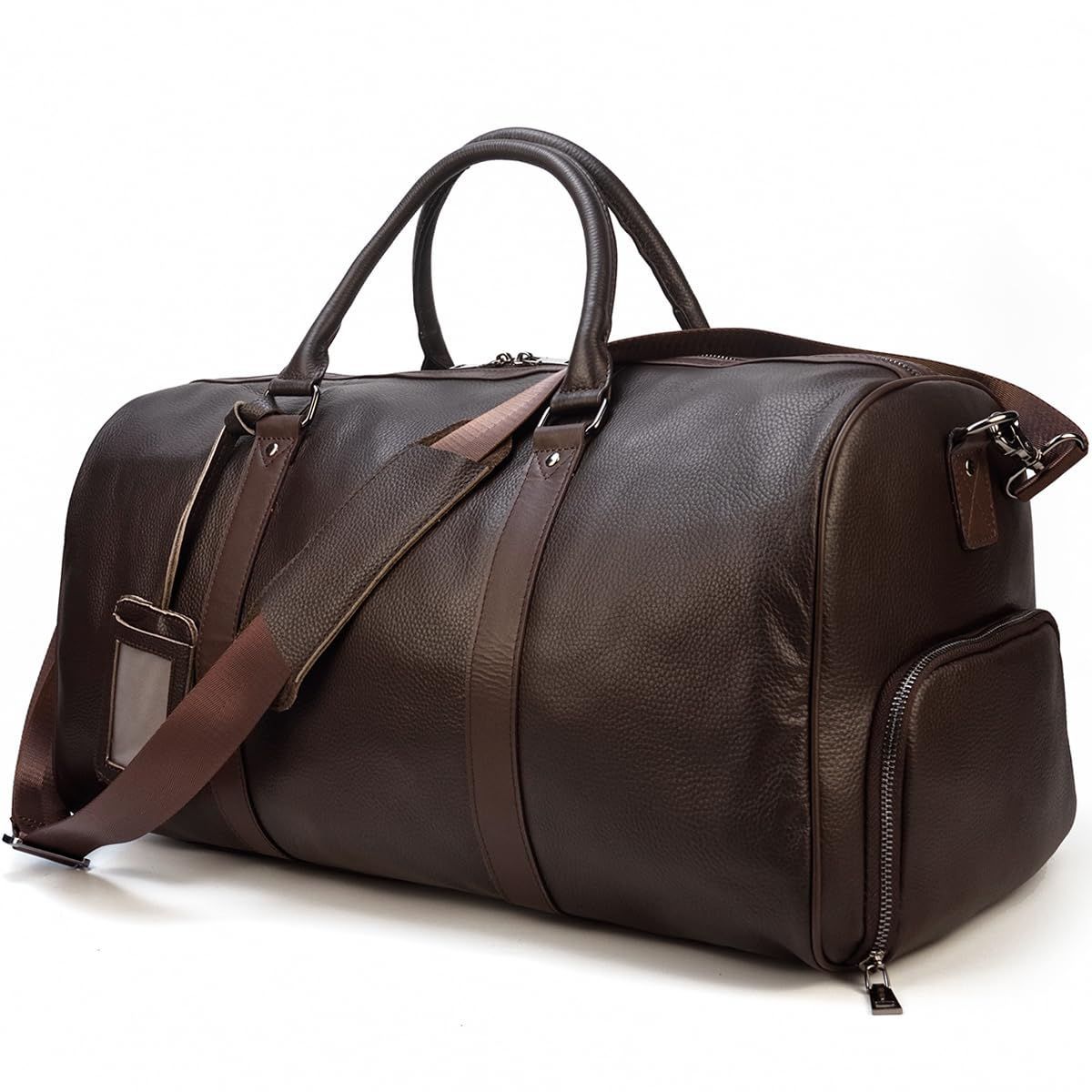 ボストンバッグ 本革 メンズ 大容量 トラベルバッグ 2泊3日 ゴルフバッグ 靴入れ付き 底鋲付き 2WAY 手提げバッグ レザー ショルダーバック 修学旅行 帰省鞄 出張用 55CM (ブラック) 新着商品】メンズ 大容量 トラベルバッグ 本革 2泊3日 ゴルフバッグ 靴