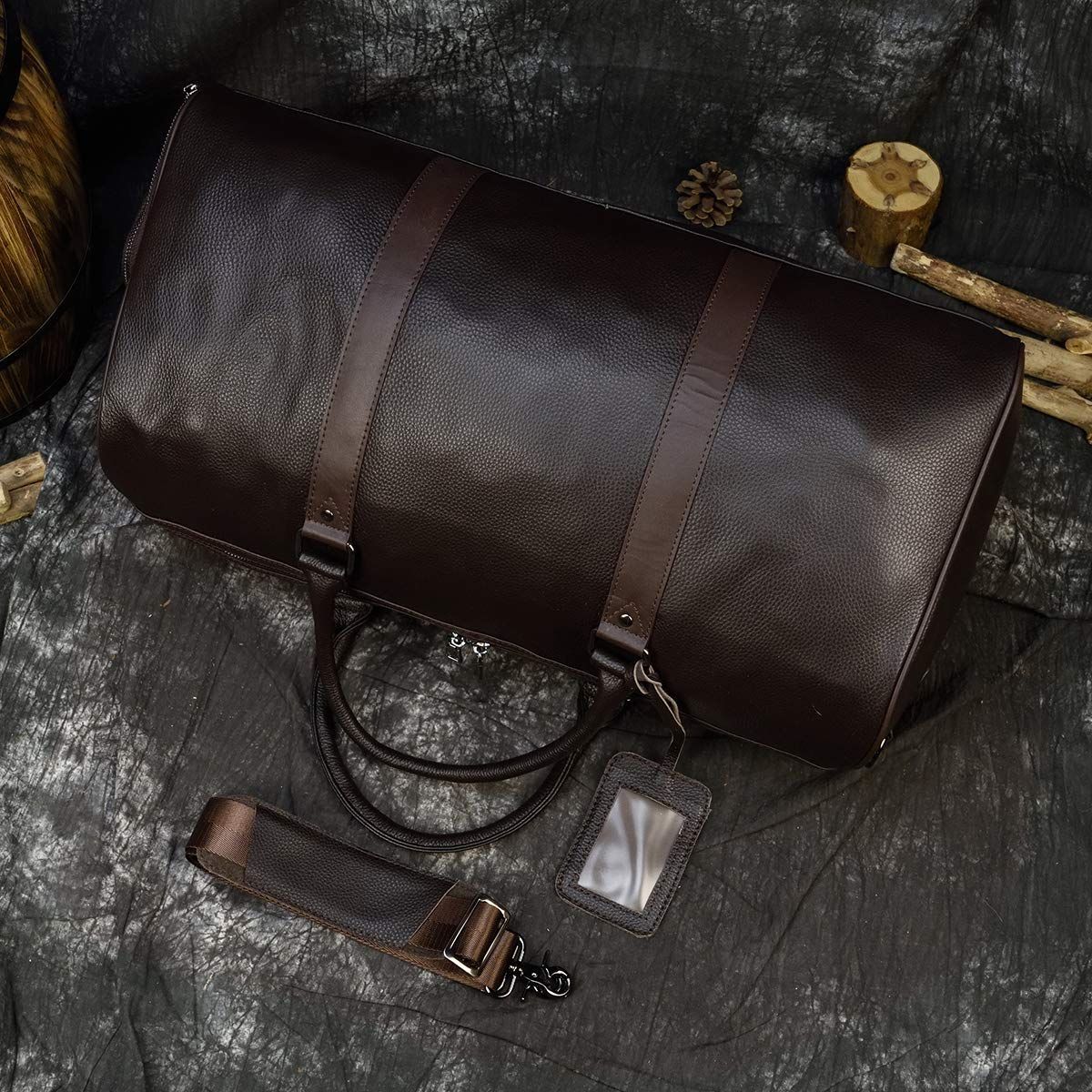 新着商品】メンズ 大容量 トラベルバッグ 本革 2泊3日 ゴルフバッグ 靴