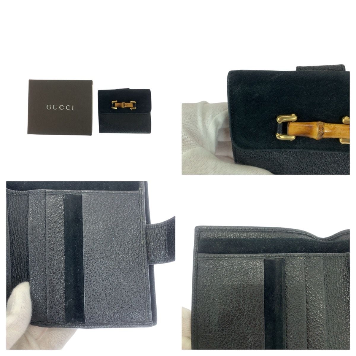 セール中 GUCCI グッチ ヴィンテージ バンブー ブラック 黒 ゴールド
