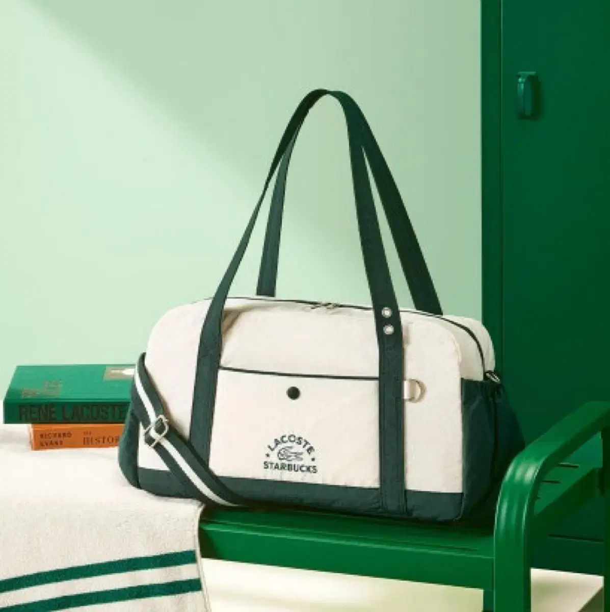 未開封) スターバックス フリークエンシー LACOSTE バッグ グリーン