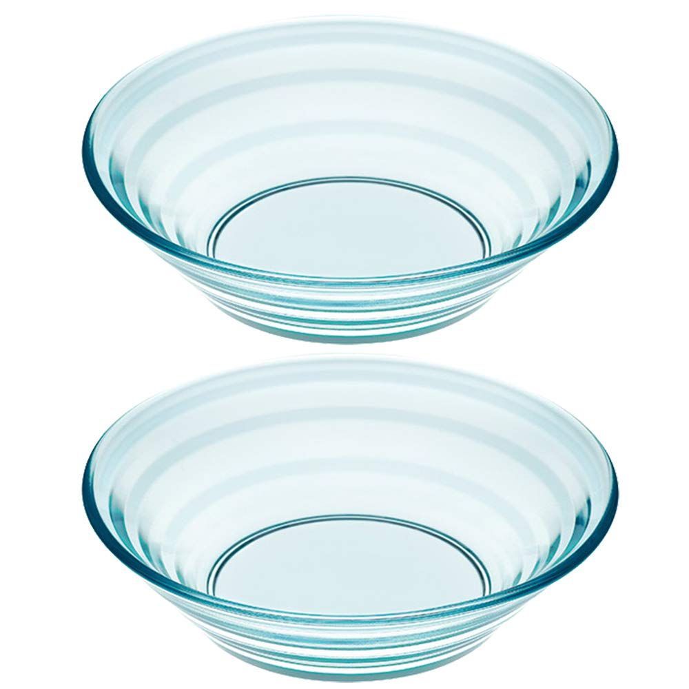 【人気商品】深皿 器 取り皿 鉢 小鉢 皿 丸皿 食洗機対応 ガラス皿 日本製 2個セット 食器 アクアブルー ボール デザート皿 ルラック お皿 P-53305AQ-JAN 東洋佐々木ガラス