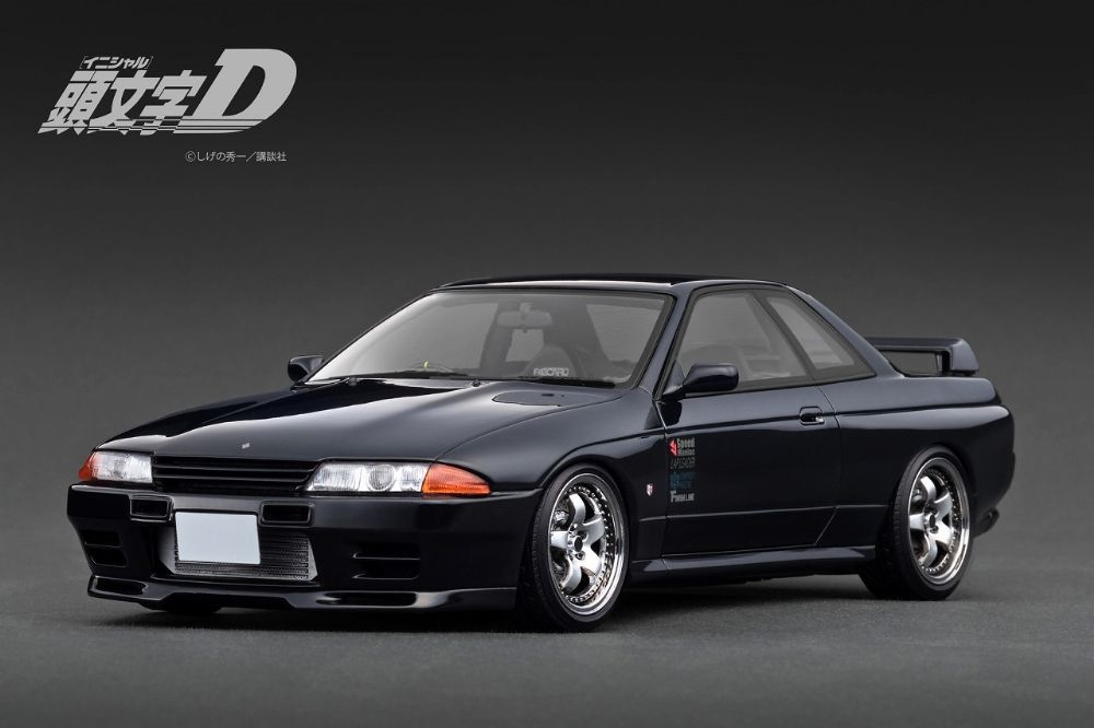 INITIAL D Nissan Skyline GT-RV-spec I (BNR32) Black (1/18 Scale