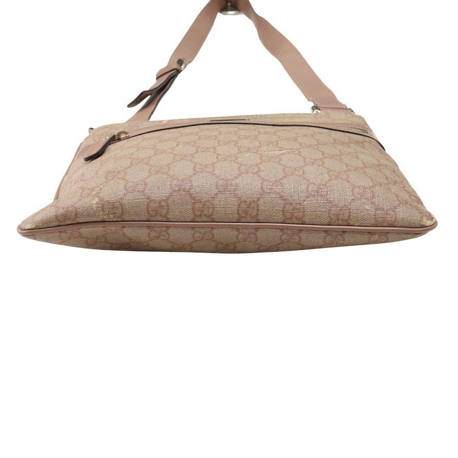 美品 グッチ GGスプリーム PVC レザー ショルダーバッグ クロスボディ 美品】GUCCI ショルダーバッグ クロスボディ GGスプリーム × レザー