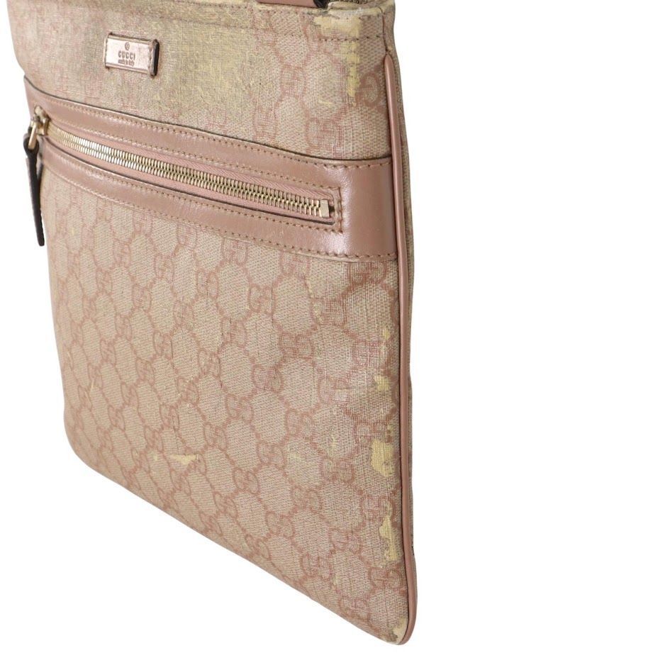 gucci グッチ ショルダーバッグ スクエア GGスプリーム ロゴプレート