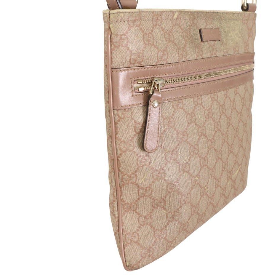 美品 グッチ GGスプリーム PVC レザー ショルダーバッグ クロスボディ GUCCI ショルダーバッグGG柄スプリームレザーPVC