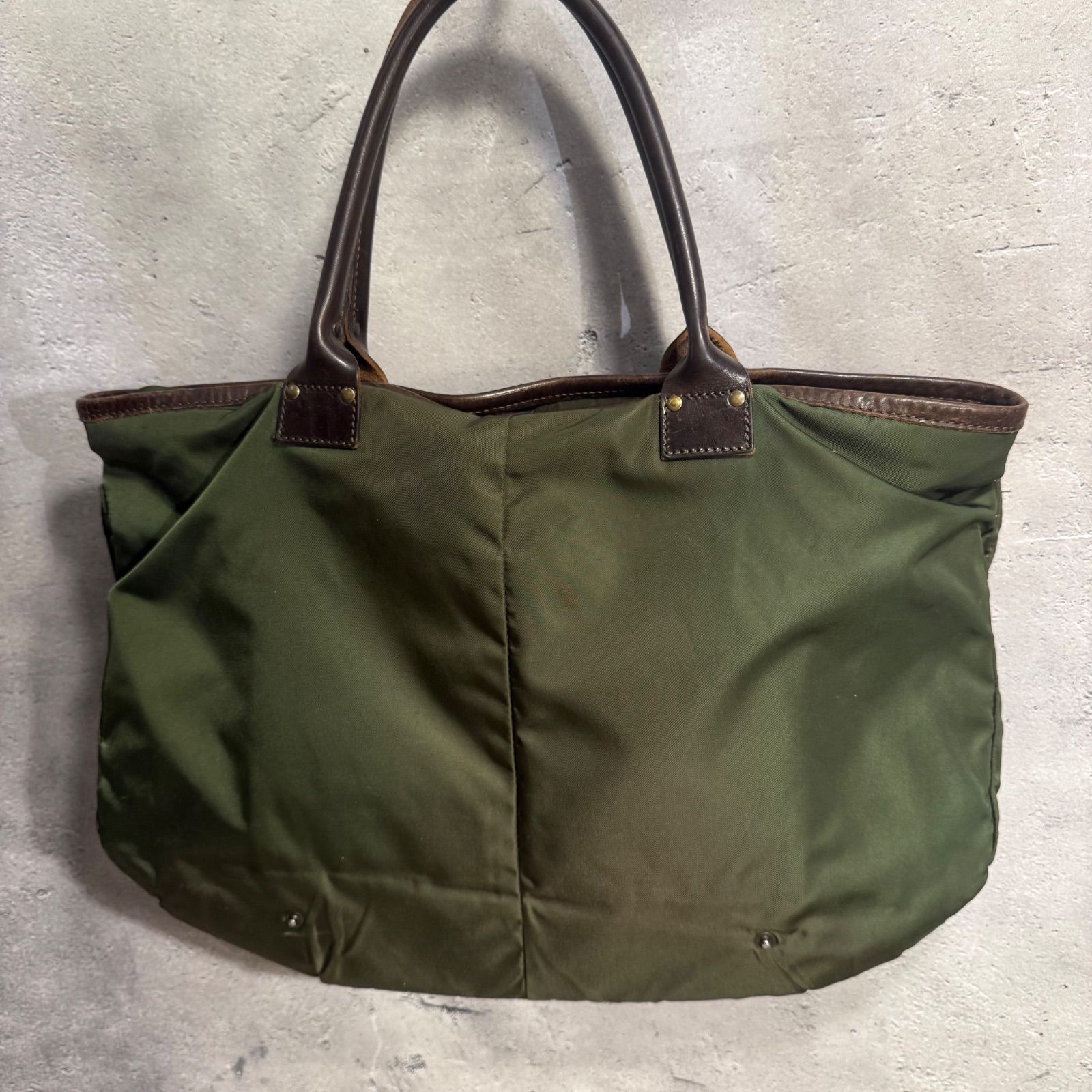 フェリージ トートバッグ 9236 ナイロン×レザー グリーン Felisi フェリージ 9236 ナイロン トートバッグ グリーン系 : ブランド