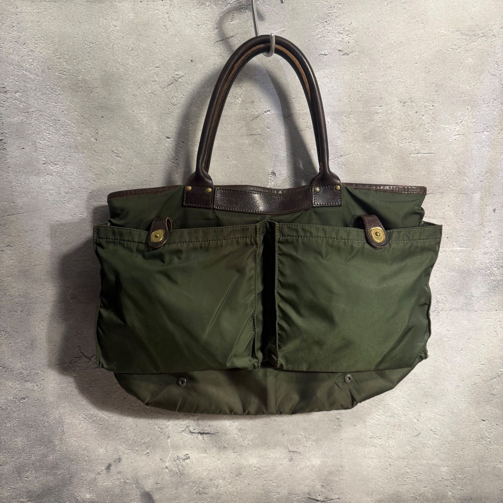 ✨Felisi フェリージ 9236 ナイロン レザー トートバッグ カーキ