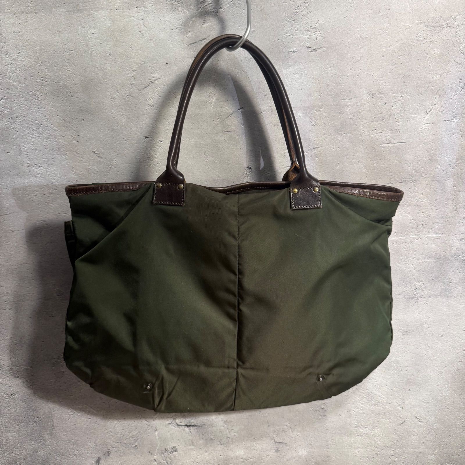 ✨Felisi フェリージ 9236 ナイロン レザー トートバッグ カーキ