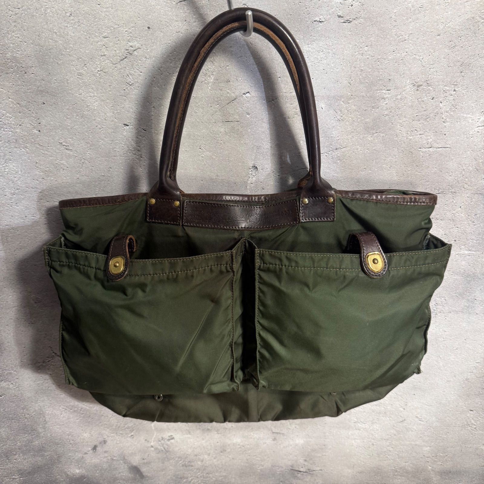 ✨Felisi フェリージ 9236 ナイロン レザー トートバッグ カーキ