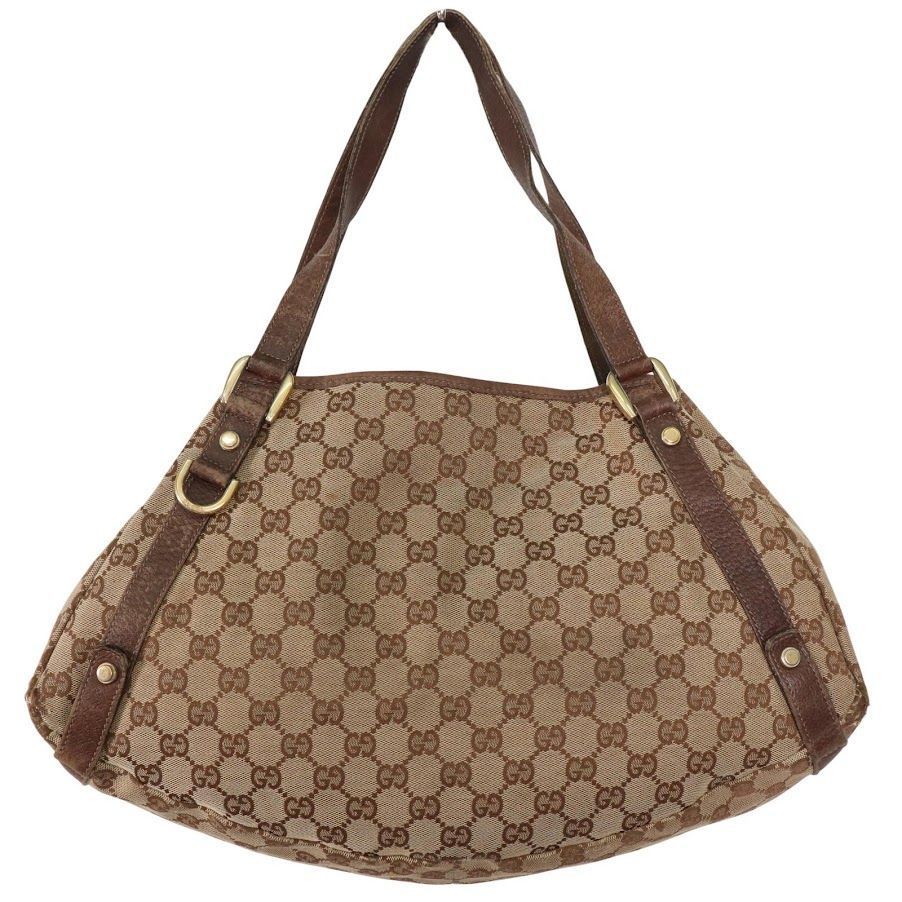 GUCCI グッチ GG柄 アビー トートバッグ ハンド キャンバス レザー gucci グッチ GG柄 キャンバス×レザー トートバッグ アビー 肩掛け