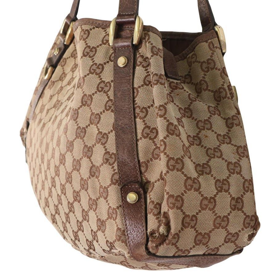 gucci グッチ GG柄 キャンバス×レザー トートバッグ アビー 肩掛け