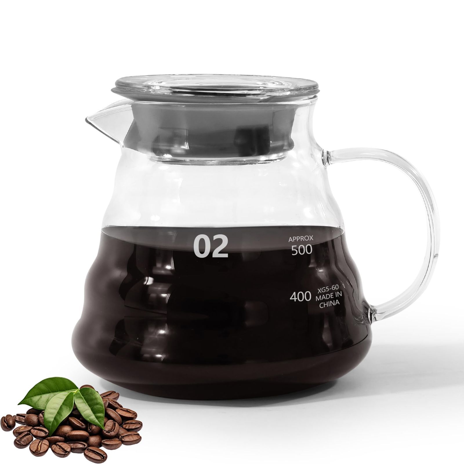 【数量限定】目盛付き 2~4人用 コーヒー 600ml ドリップ 器具 コーヒードリッパー 電子レンジ可 フタ付き 耐熱ガラス ハンドドリップコーヒーサーバー コーヒーカラフェ コーヒーサーバー 喫