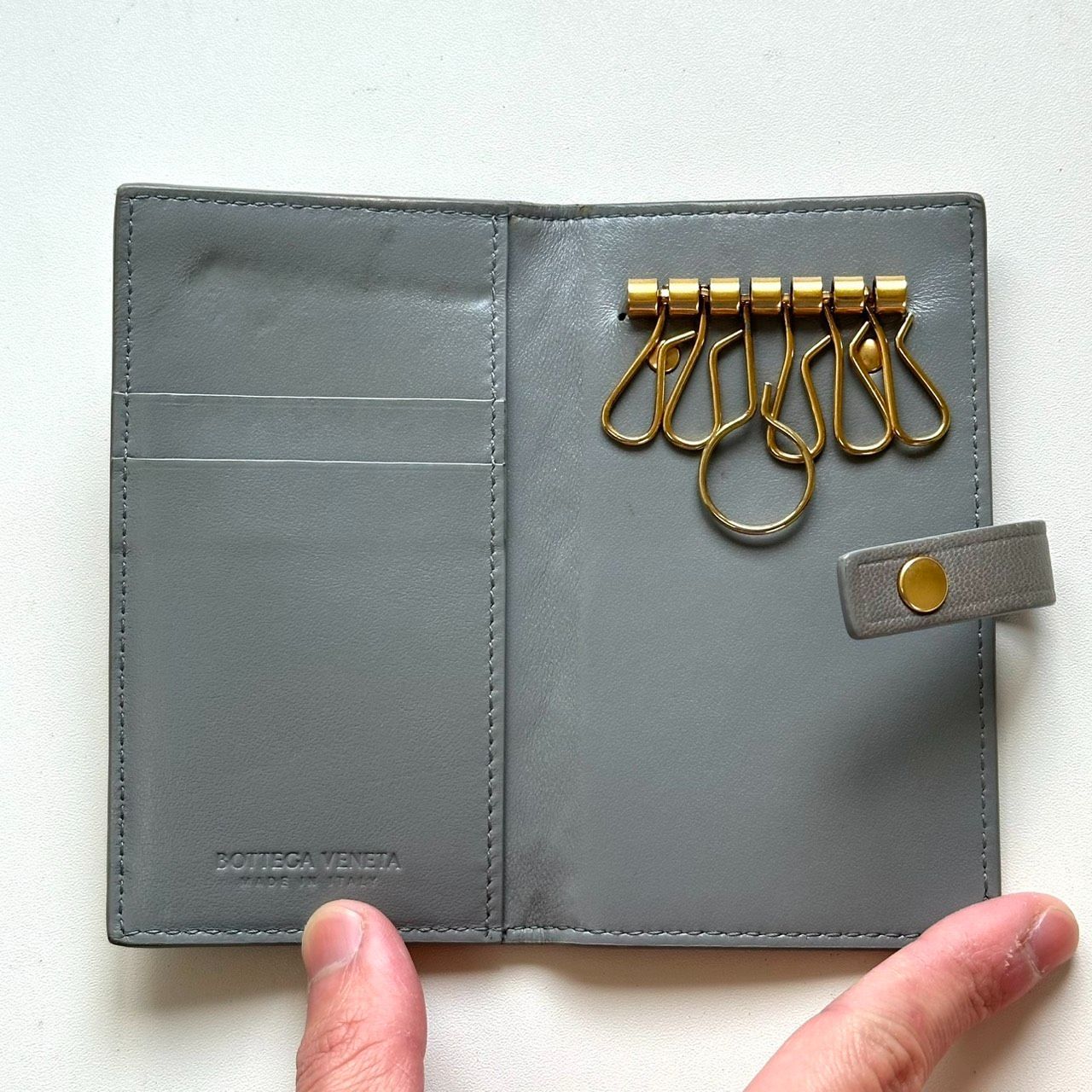 ボッテガヴェネタ BOTTEGA VENETA キーケース イントレチャート グレー