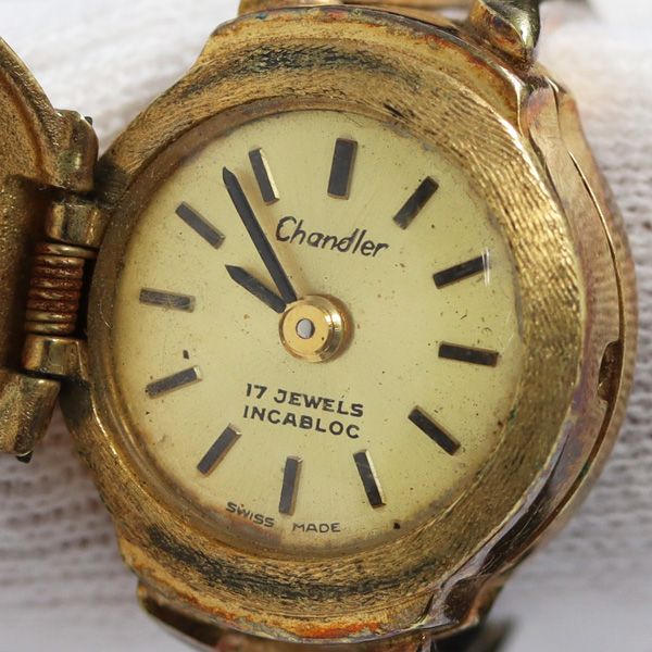 Chandler 951 手巻き ゴールド文字盤 17石 リングウォッチ KRH 2000000