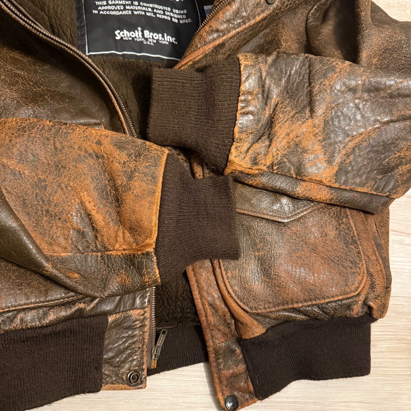 【美品/40】SCHOTT ショット G1 レザージャケット ボア ライナー ✨Schott ショットschott ショット G1フライトジャケット レザー