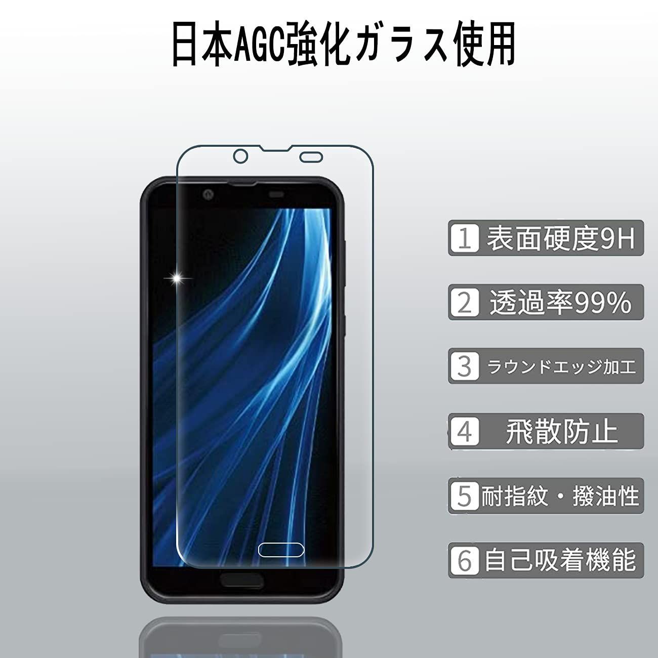 人気商品】/ SH-M08 ガラスフィルム 【日本旭硝子製】 2枚対応 / AQUOS