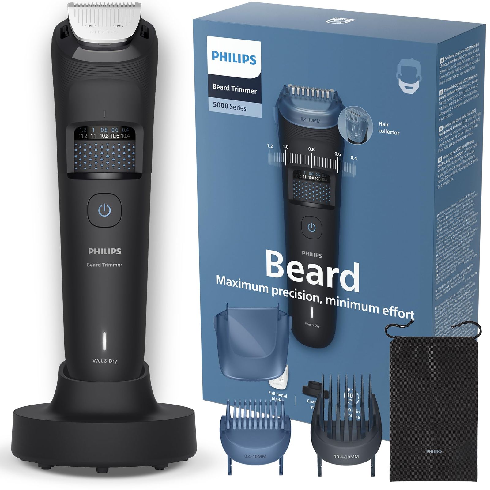 新品 【2025年モデル】フィリップス ヒゲトリマー 5000シリーズ ポーチ付 ブラック BT5780/15