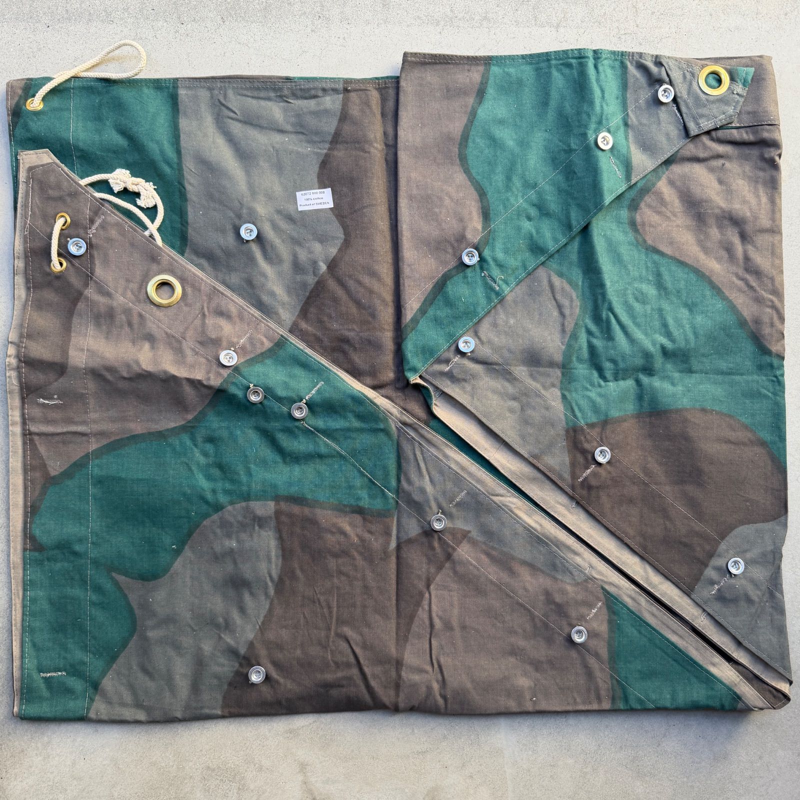 デッドストック 40s 50s スウェーデン軍幕 ポンチョ テント ツェルト