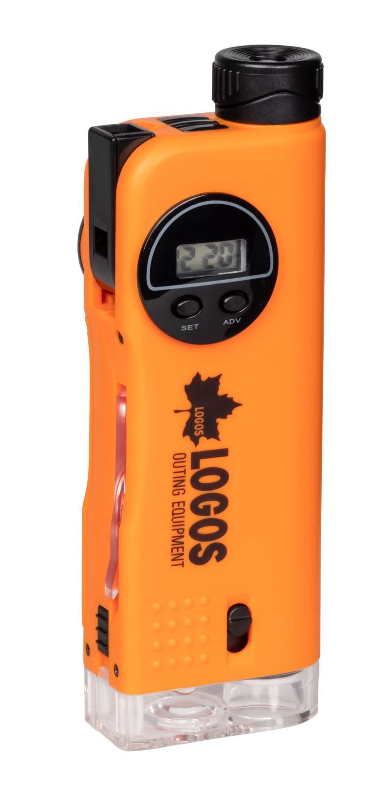 人気定番，大得価 【新着商品】アウトドアキット 1台7役 LOGOS 30倍顕微鏡/8倍単眼鏡/ルーペ/時計/コンパス/ホイッスル/LEDライト搭載 顕微鏡 ネックストラップ付属 オレンジ Kenko LK-ST7 知育玩具