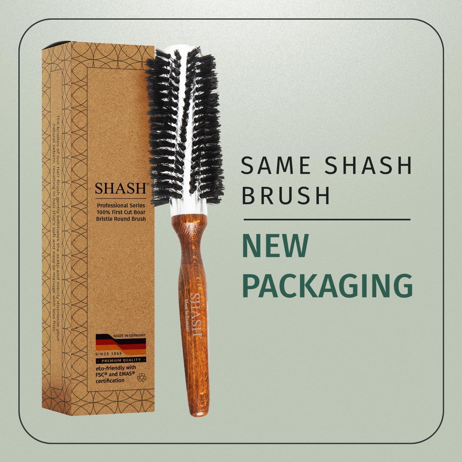 人気商品】ドイツ製手作り 1869年から ラウンドヘアブラシ - 型猪毛