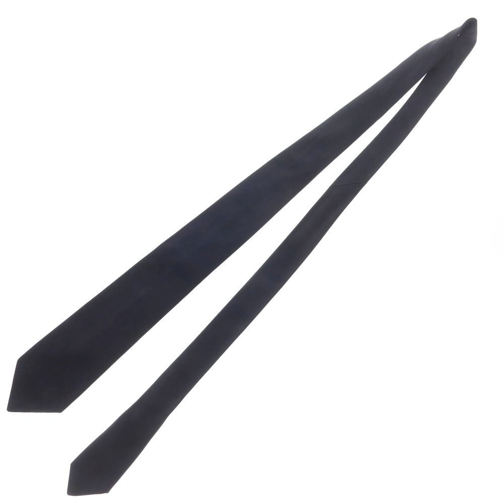 【中古】ルイジ ボレッリ Luigi Borrelli シルク 無地ネクタイ ネイビー【メンズ】