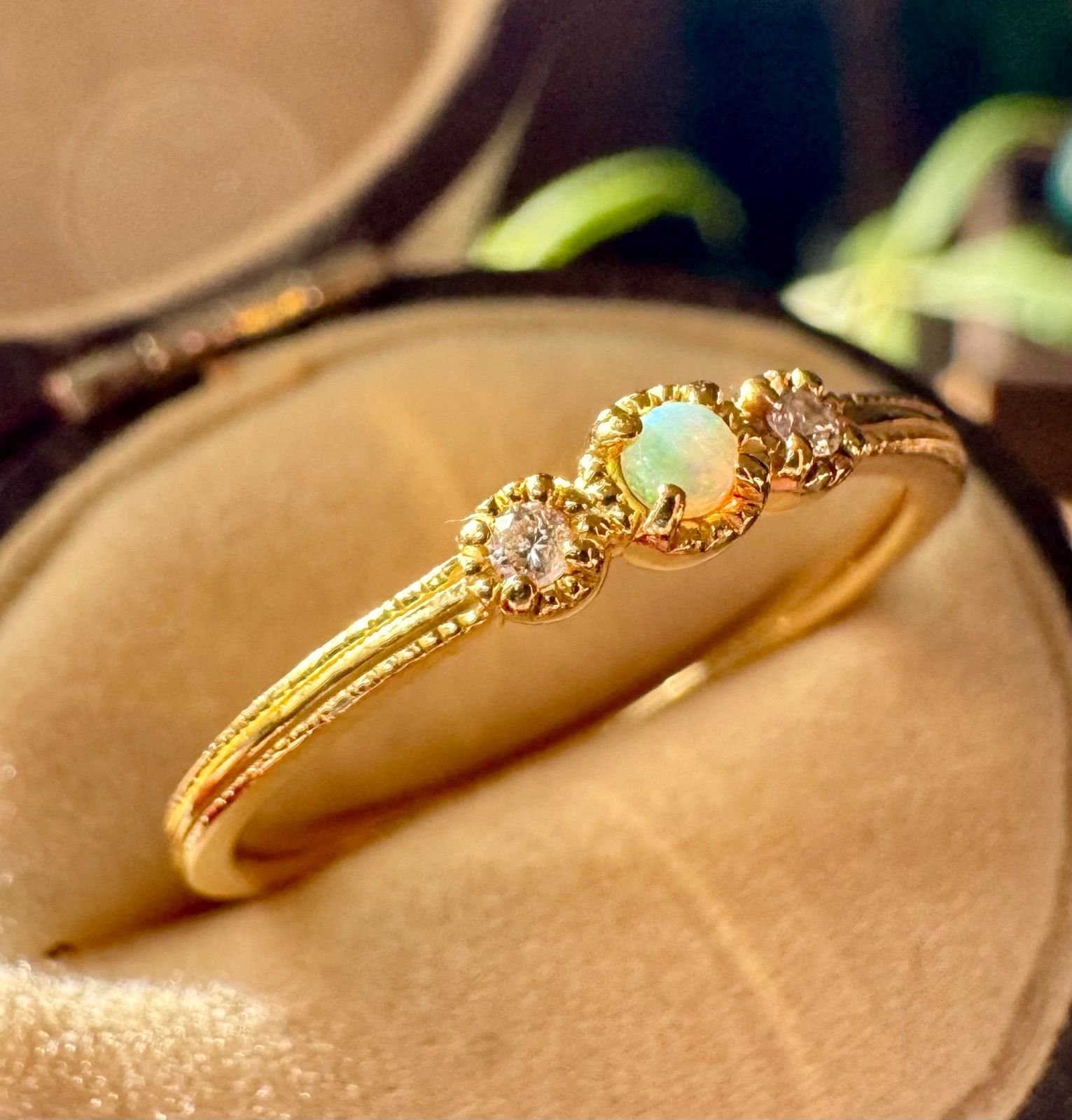 美品　agete オパールダイヤモンドリング 11号 agete◇K18YG*11号*オパール×ダイヤモンドリング - メルカリ