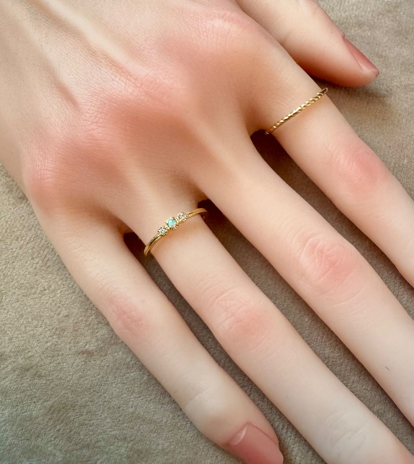 美品　agete オパールダイヤモンドリング 11号 agete◇K18YG*11号*オパール×ダイヤモンドリング - メルカリ