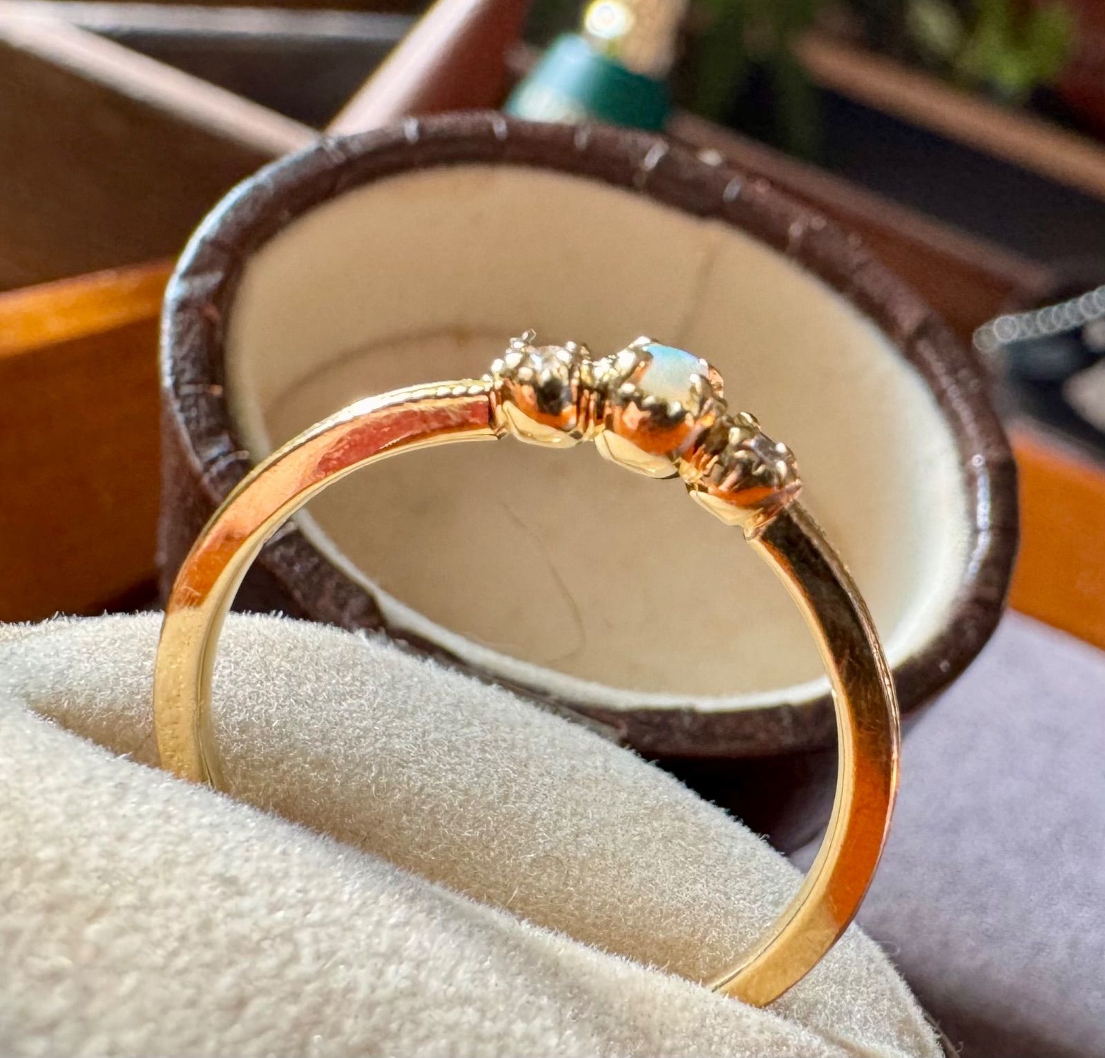 agete◇K18YG*11号*オパール×ダイヤモンドリング - メルカリ