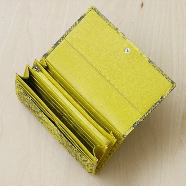 201イエロー 長財布 ダイヤモンドパイソン フラップ 黄 201 