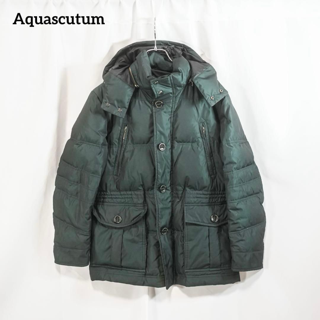 Aquascutum アクアスキュータム ダウンジャケット フード 2WAY M