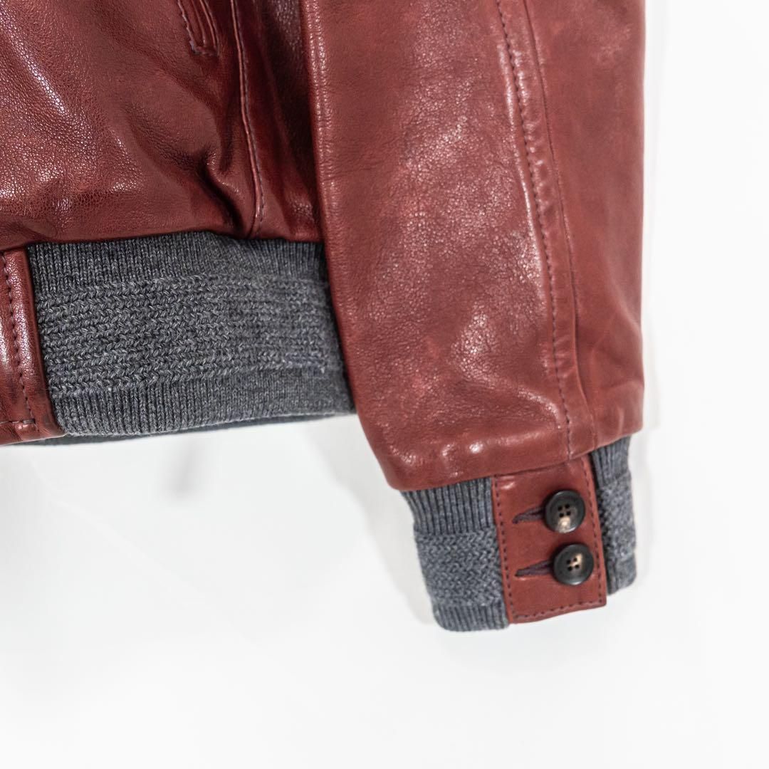 ☆希少☆JACOB COHEN レザージャケット カウレザー チェック柄 - メルカリ