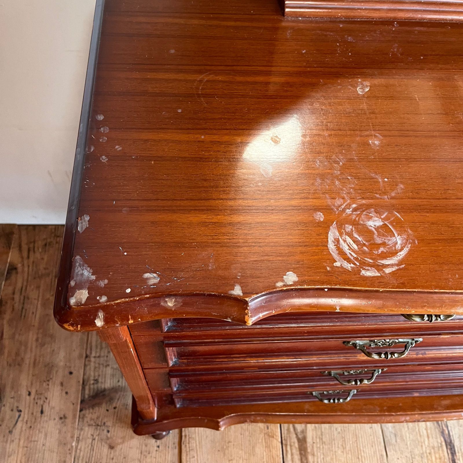 アンティーク ドレッサー 鏡台 古家具 化粧台 レトロ y415 - メルカリ