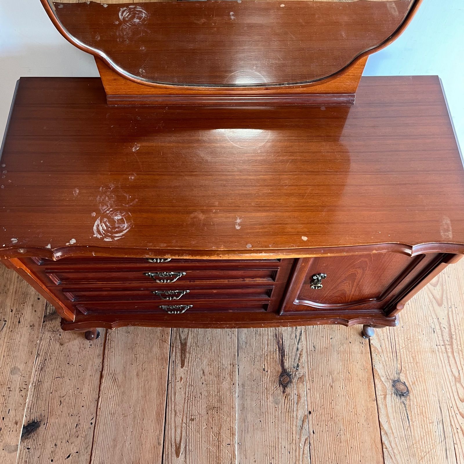 アンティーク化粧台 オールドパインドレッサー（鏡面台） 1890年代 イギリス