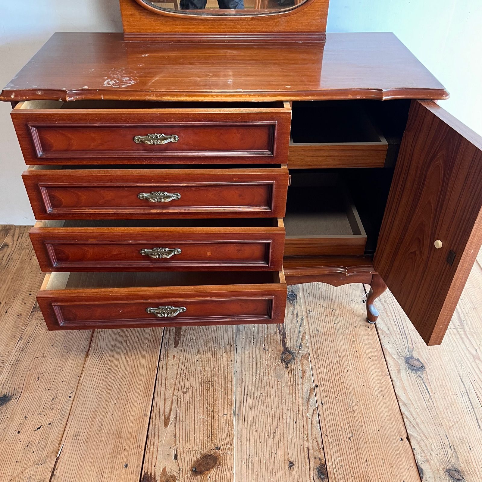 アンティーク ドレッサー 鏡台 古家具 化粧台 レトロ y415 - メルカリ