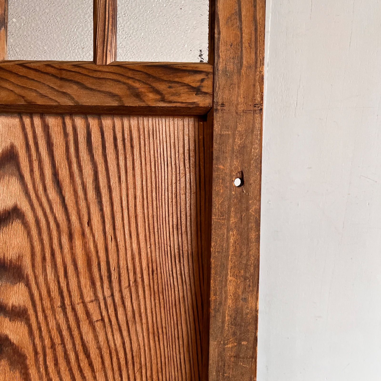 アンティーク 木枠 古建具 格子戸 すりガラス 建具 古民家