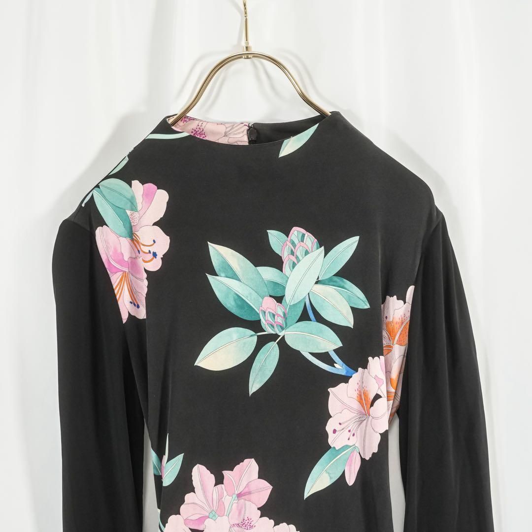 極美品★LEONARD★近年タグ シルク100% フラワー 花柄ワンピース M 極美品☆LEONARD☆近年タグ シルク100% フラワー 花柄ワンピース M