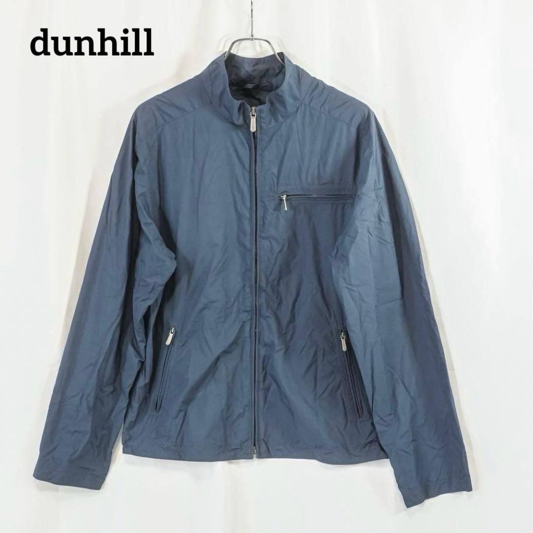 【美品】Dunhill　ダンヒル　ブルゾン　ジャケット　ナイロン　Y2K ロゴ ☆美品☆ dunhill ダンヒル ナイロンジャケット ブルゾン M ネイビー
