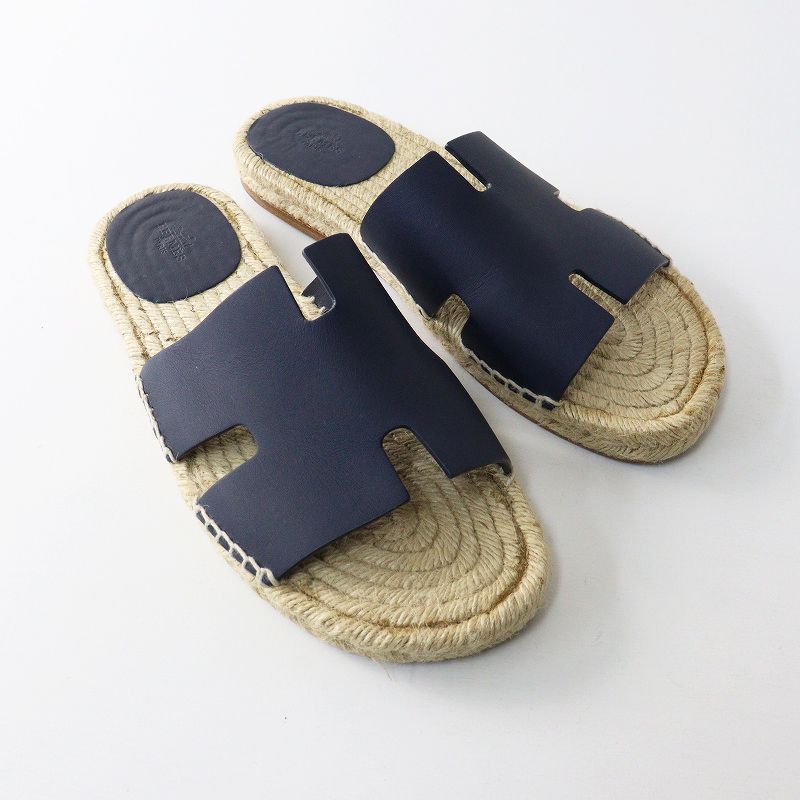 メンズ エルメス HERMES アンティグア Hモチーフ エスパドリーユ