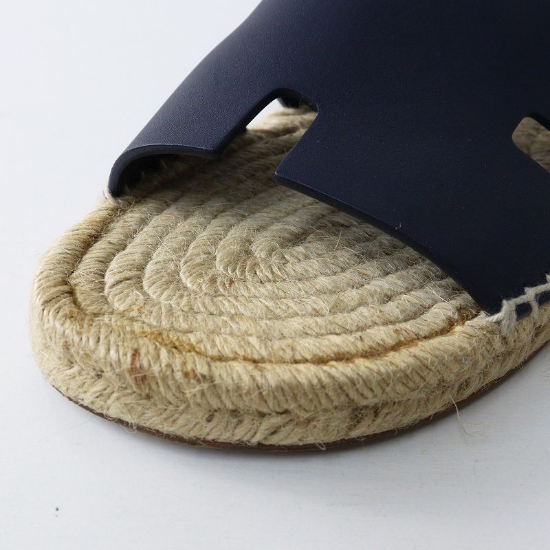 メンズ エルメス HERMES アンティグア Hモチーフ エスパドリーユ