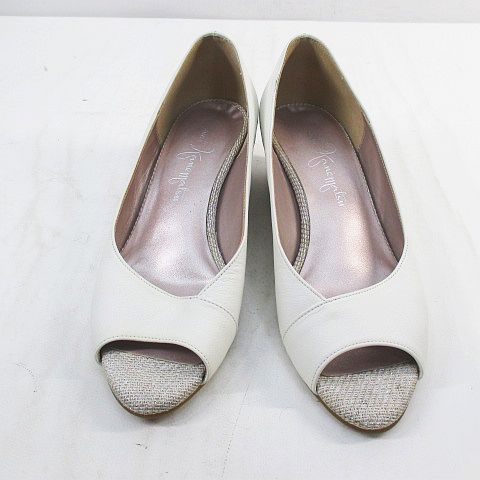 銀座かねまつ GINZA Kanematsu パンプス オープントゥ 23.0㎝ ホワイト