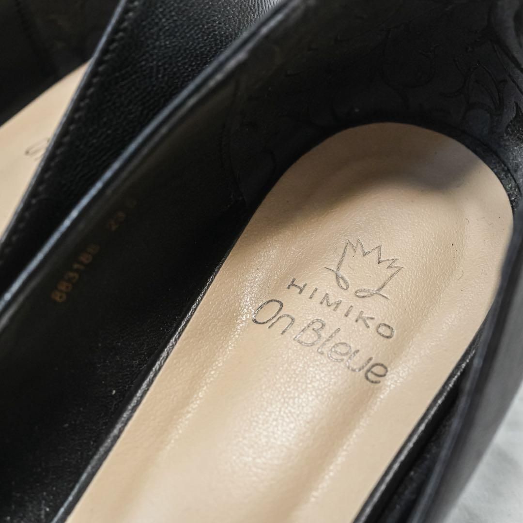 HIMIKO On Bleue パンプス 23.5cm ブラック レザー ヒール - メルカリ