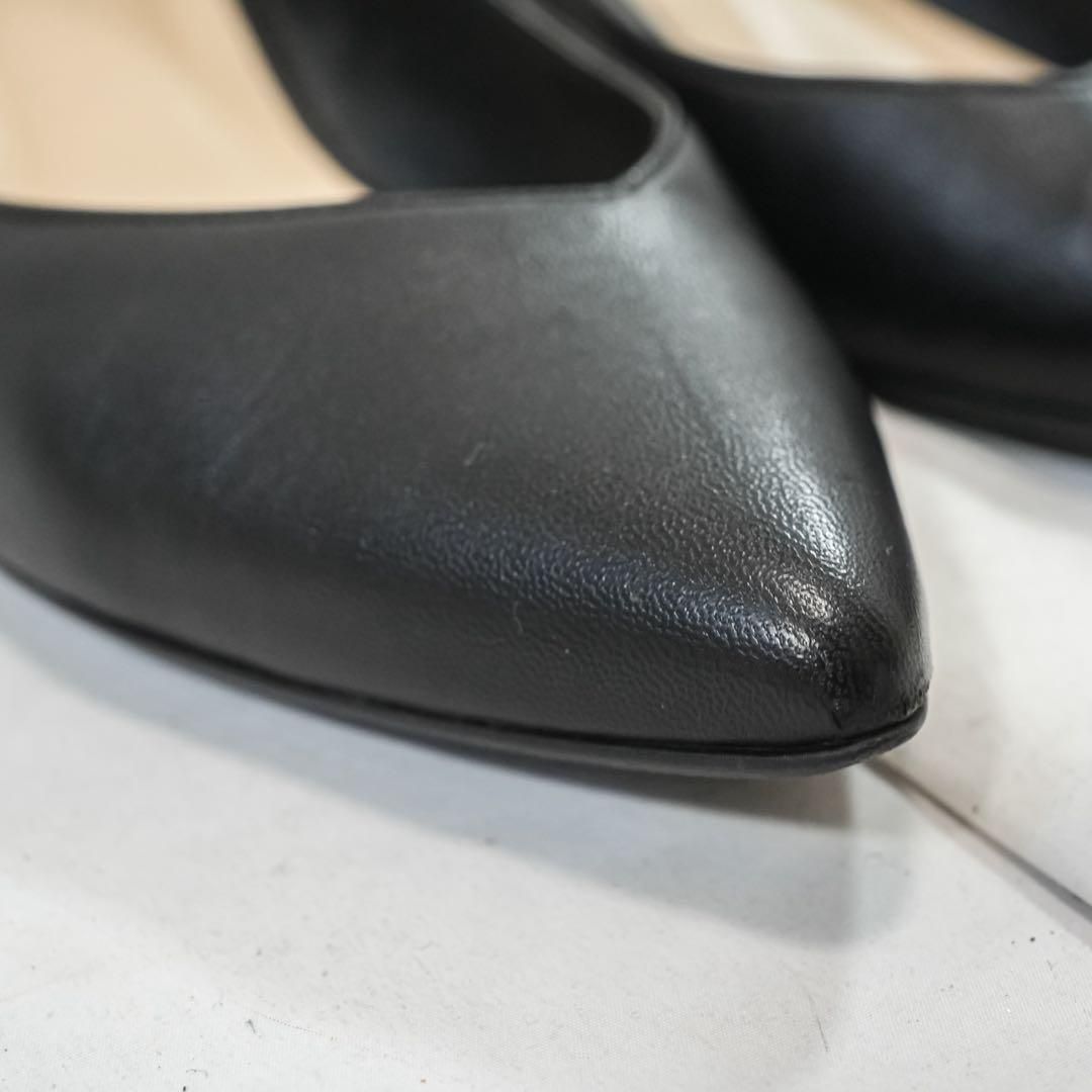 HIMIKO On Bleue パンプス 23.5cm ブラック レザー ヒール - メルカリ