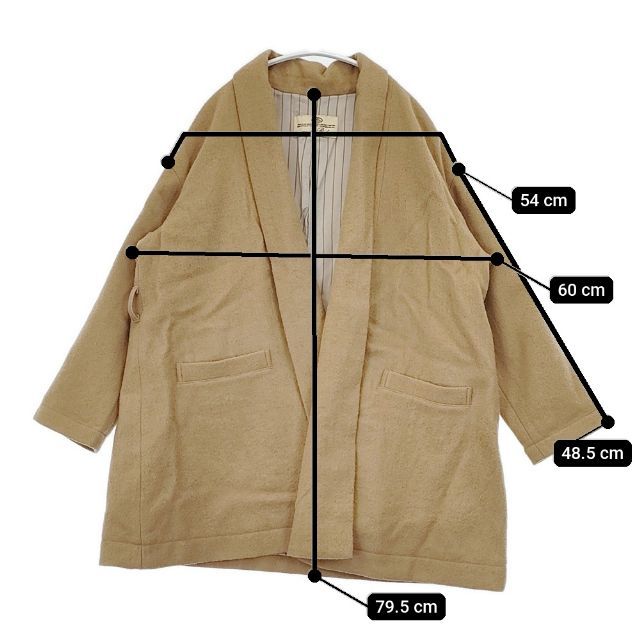 nest Robe 01124-2075 ウール ガウン ベルト付き コート ベージュ