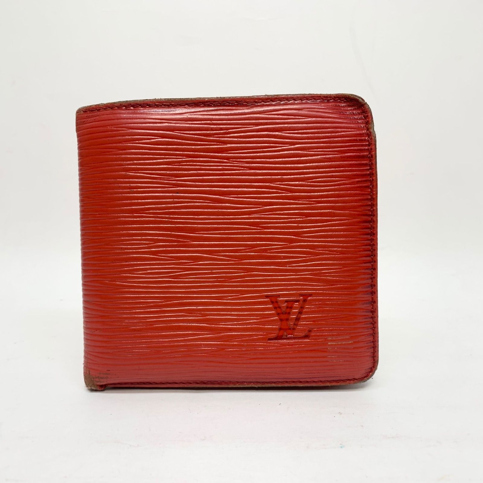 3197 LOUIS VUITTON ルイヴィトン 二つ折り財布 レッド エピ 