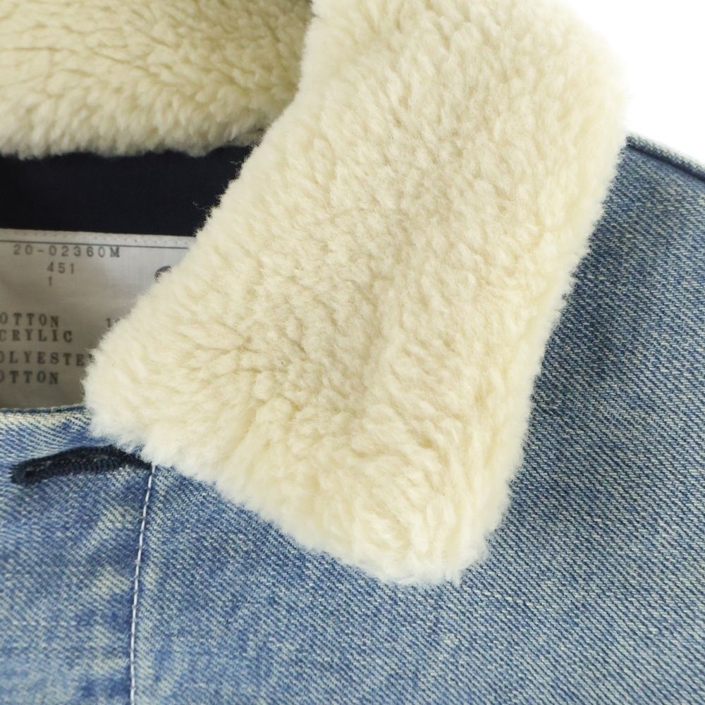 sacai サカイ　デニム　ボア　ジャケット Sacai (サカイ) 20AW Denim Layerd Boa Jacket デニムレイヤード ボア