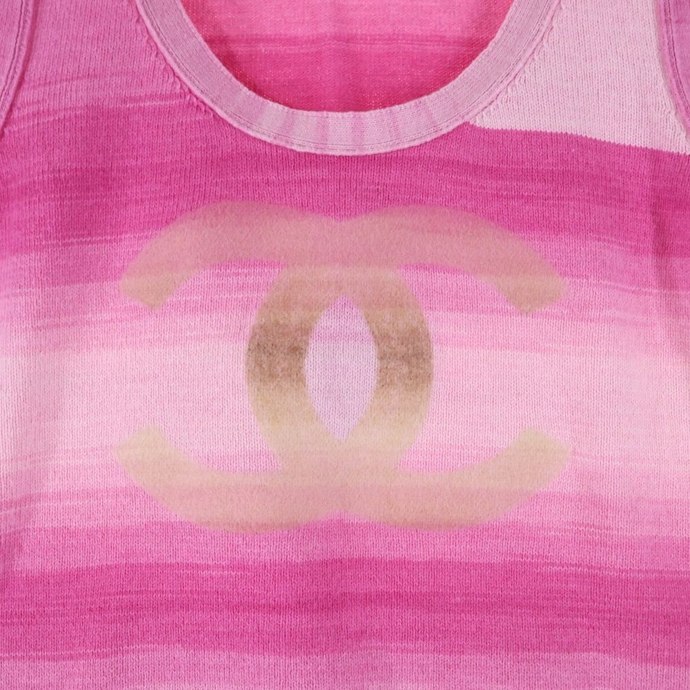 CHANEL (シャネル) ココマーク カシミヤ混 コットン Uネック