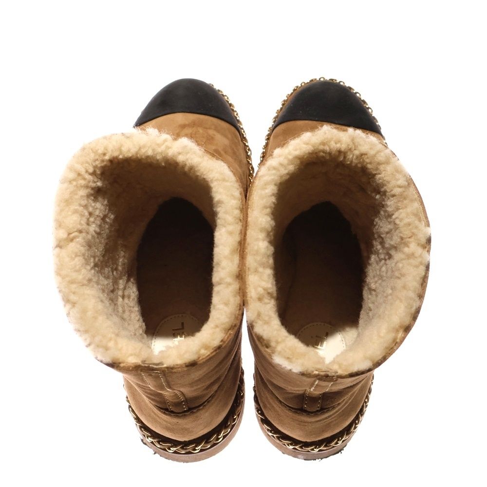 CHANEL (シャネル) ココマーク ロゴプレート スエードレザー ムートン