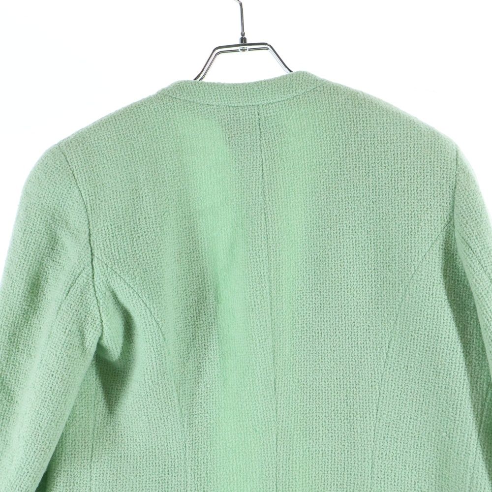 CHANEL (シャネル) ココマークボタン ツイード ジャケット エメラルド