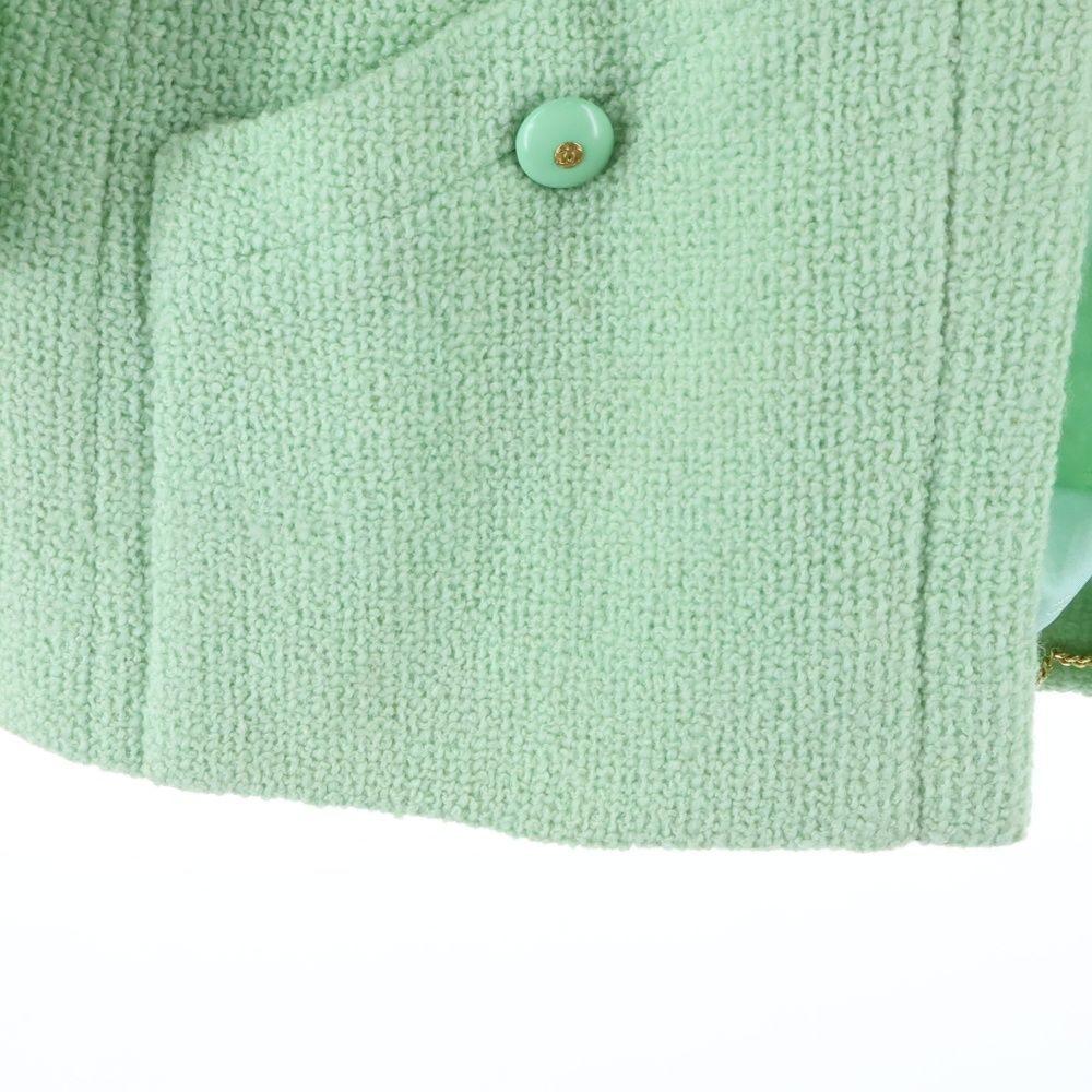 CHANEL (シャネル) ココマークボタン ツイード ジャケット エメラルド