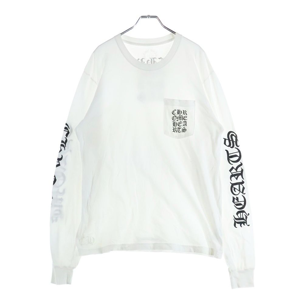 Chrome Hearts 長袖カットソー ホワイト CHROME HEARTS (クロムハーツ) Vertical Logo Tee ヴァーティカルロゴ